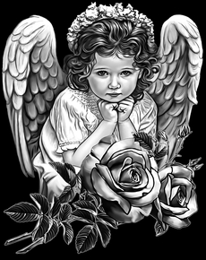 Девочка ангелочек2 - картинки для гравировки